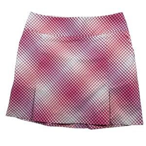 Nike Golf Pink Plaid Dri-FIT Skort RETRO Athletic 12 Performance Skirt Women Y2K